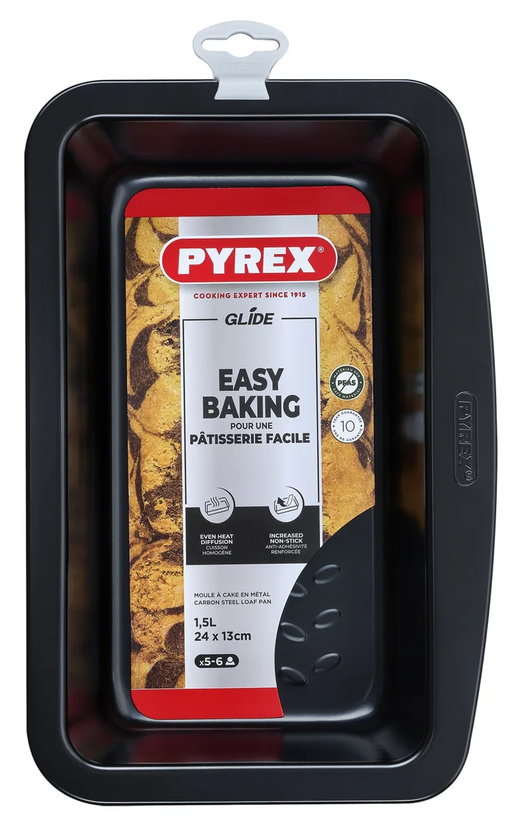 Форма для кекса Pyrex углеродная сталь 24х13 см прямоугольная антипригарная.