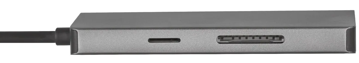 Хаб Trust Dalyx 7-IN-1 USB-С > 2xUSB-А 3.2/USB-С/HDMI/Ehernet/SD/microSD, Алюміній, 0.25м, Сірий