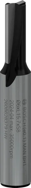 Фреза пазова Bosch Professional з двома лезами Std S8 D6 L16 - Двулезова пазова фреза Bosch Professional Std S8 D6 L16.