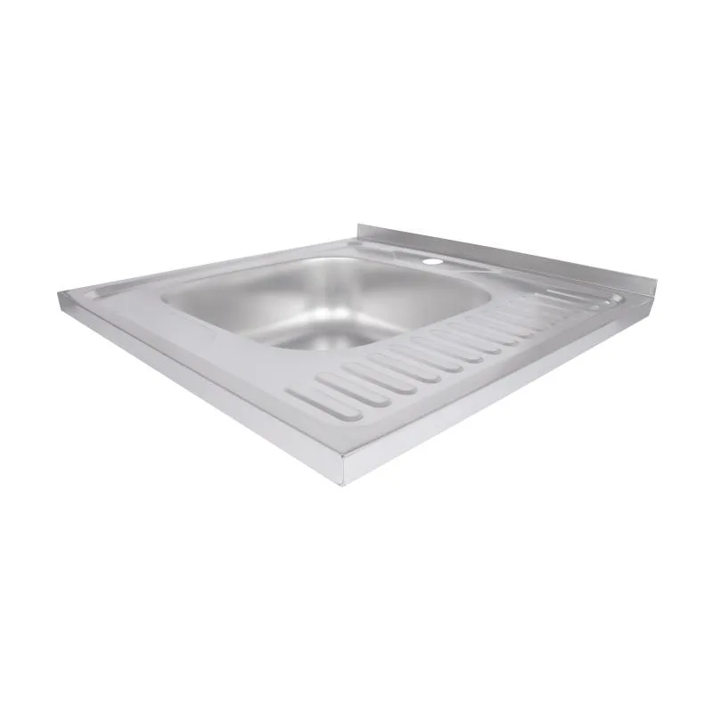 Кухонная мойка квадратная Brinex 6060-L 0,6 мм нержавеющая сталь 60х60 см сатин