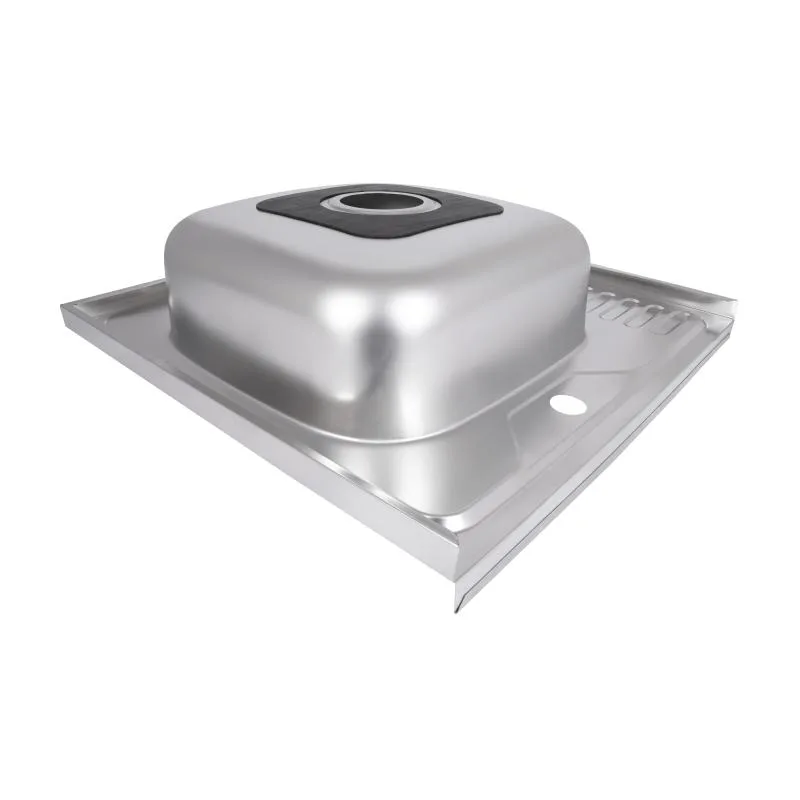 Кухонная мойка квадратная Brinex 6060-L 0,6 мм нержавеющая сталь 60х60 см сатин