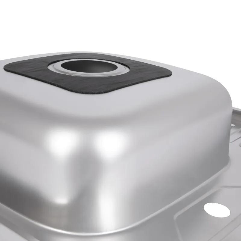 Кухонная мойка квадратная Brinex 6060-L 0,6 мм нержавеющая сталь 60х60 см сатин