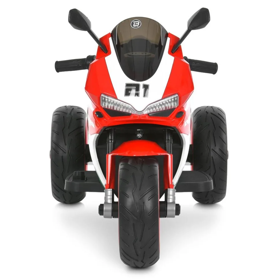 Електромотоцикл Bambi Racer штучна шкіра 1×12V 7AH до 30 кг червоний