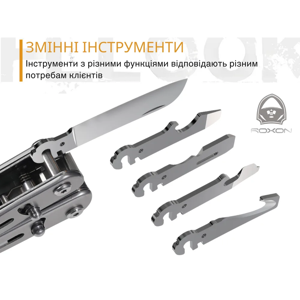 Мультитул Roxon 18 функцій нержавіюча сталь 21х107х38 мм сріблястий