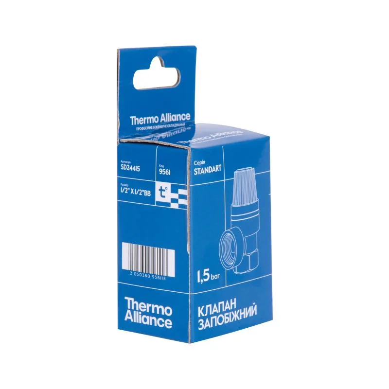 Запобіжний клапан 1/2" 1,5 бар латунь Thermo Alliance