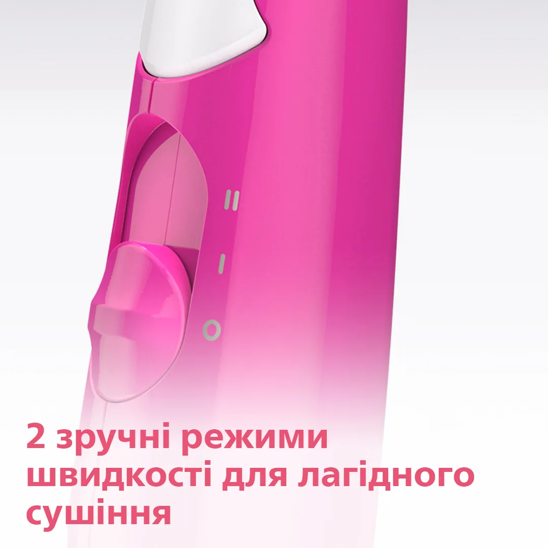 Фен Philips компактний 1400 Вт 22х11,4х7,7 см рожевий/білий