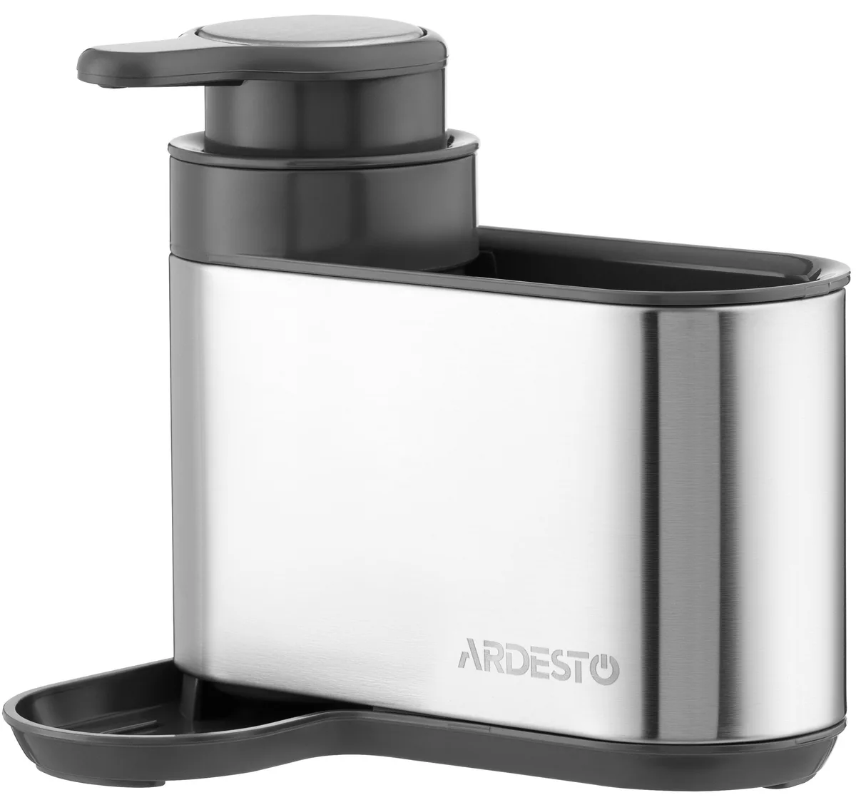 Органайзер для побутової хімії ARDESTO Minimalism, 8х12.7х16 см, пластиковий, з нержавіючої сталі, сірого кольору.