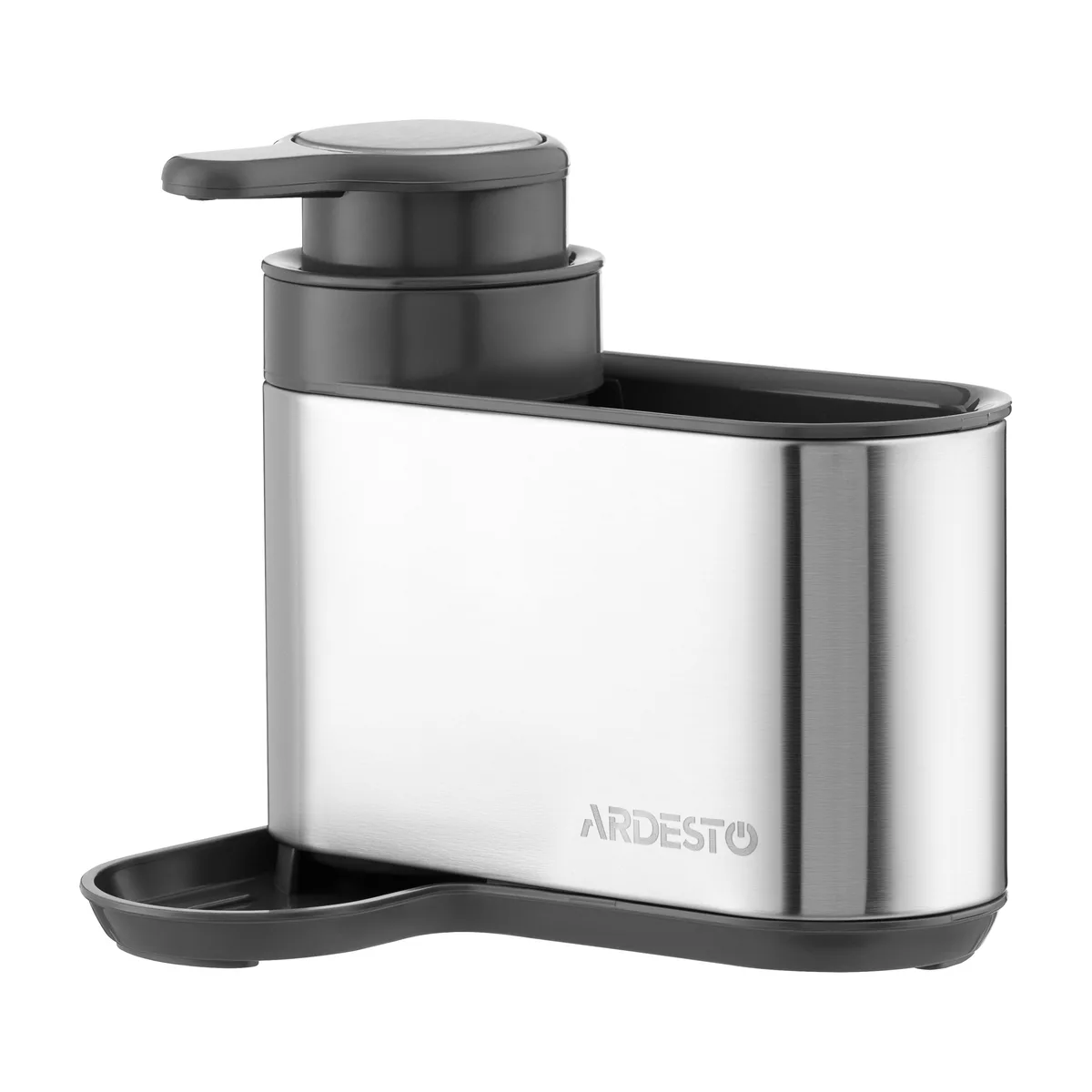 Органайзер для побутової хімії ARDESTO Minimalism, 8х12.7х16 см, пластиковий, з нержавіючої сталі, сірого кольору.