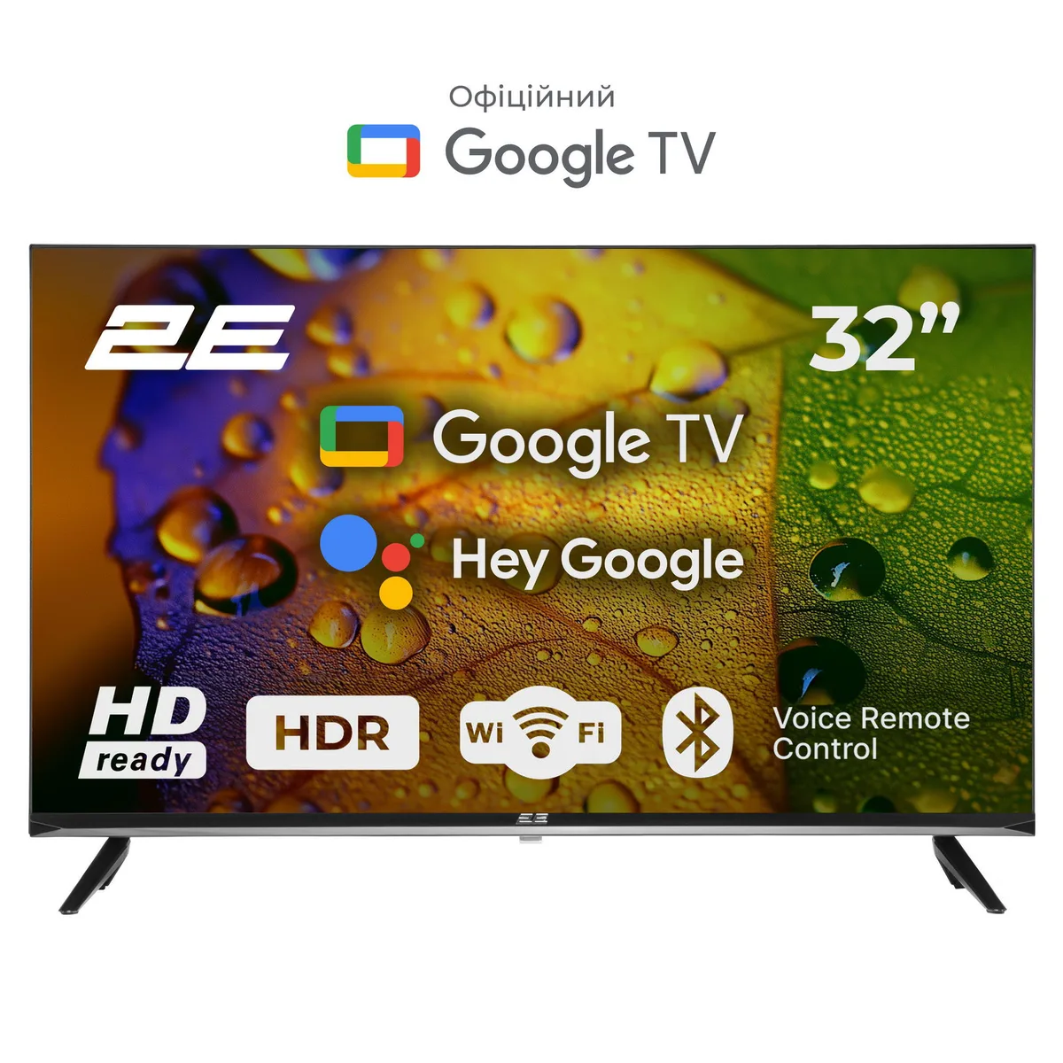 Телевізор 32" 2E LED HD 60Hz Smart Google TV Black
