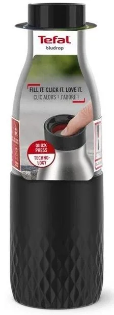 Термос Tefal Bludrop Soft Touch, 500 мл, нержавіюча сталь, графітовий.