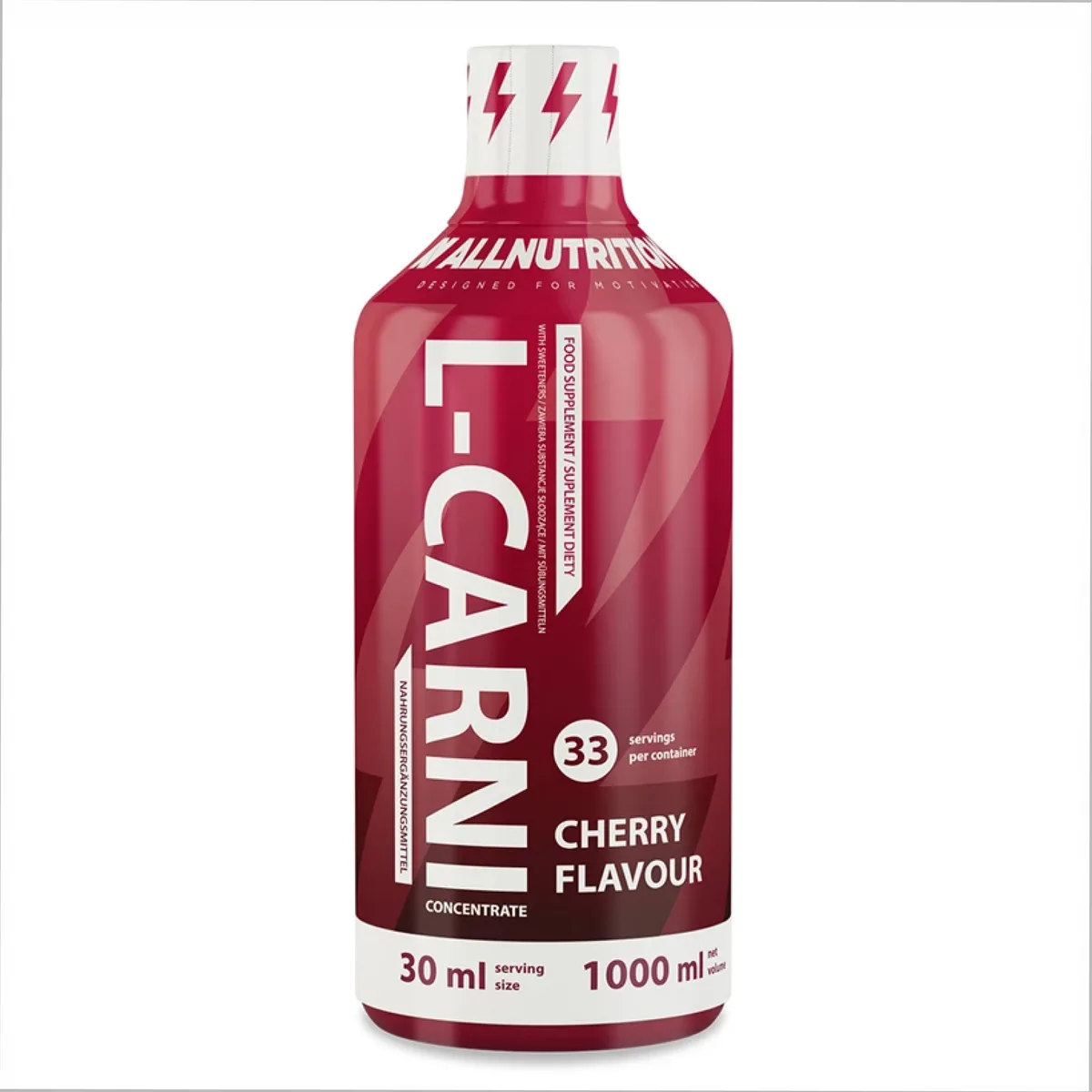 L-CARNI Allnutrition жидкая добавка 1000 мл вишня с экстрактом зеленого чая и витаминами