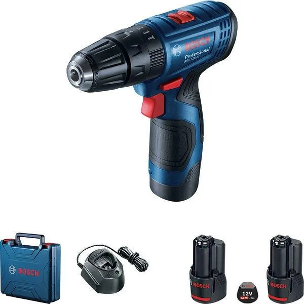 Акумуляторний шуруповерт-дриль Bosch Professional GSB 120-Li 12В 2х2А·год 11·28Нм 400·1300об/хв 0.89кг