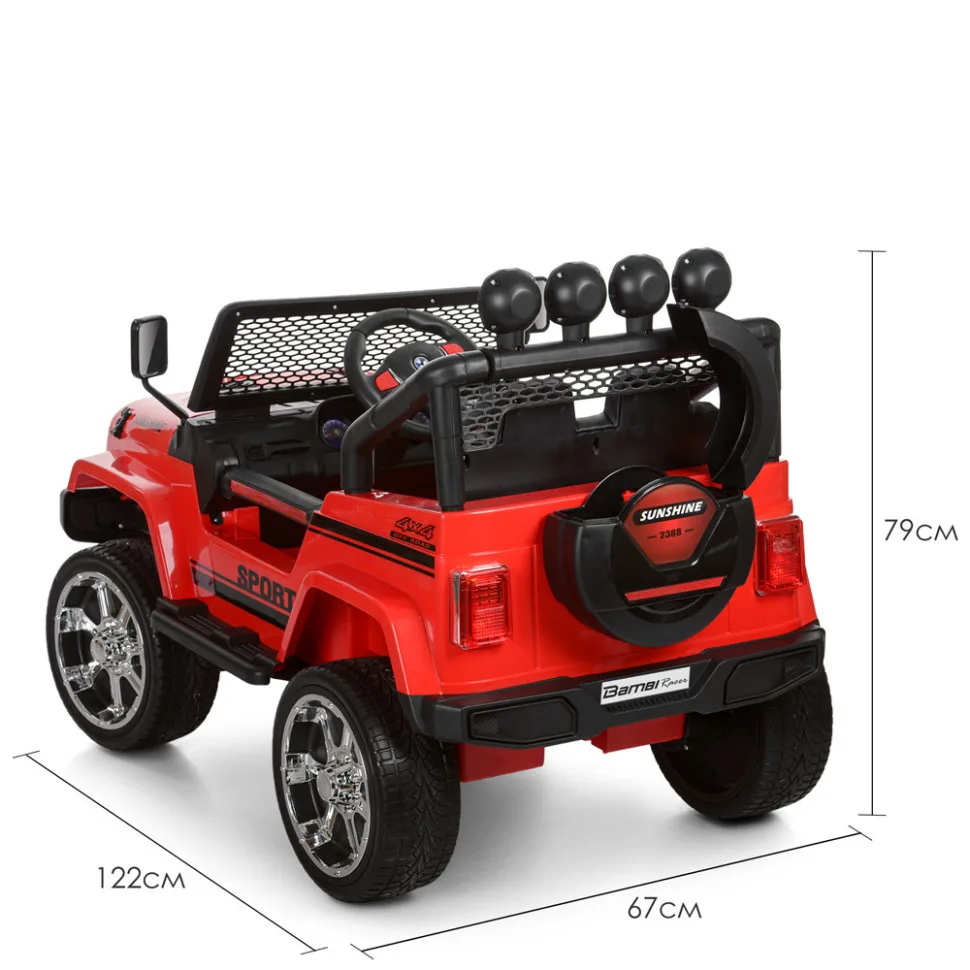 Дитячий електромобіль Bambi Racer шкіра до 30 кг 122х67х79 см коричневий