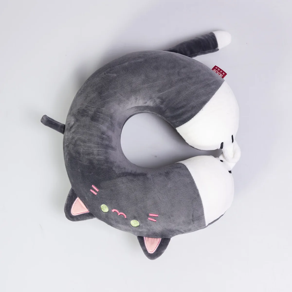Подушка для шиї Kitty U-подібна Memory Foam 30х30х10 см Темно-сіра