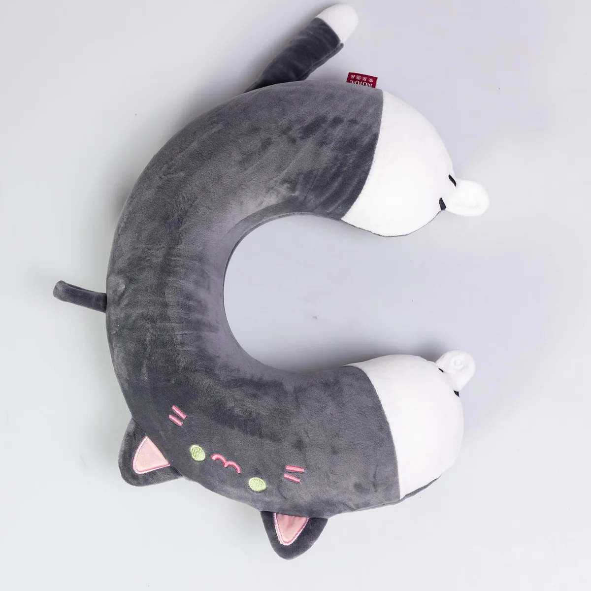 Подушка для шиї Kitty U-подібна Memory Foam 30х30х10 см Темно-сіра