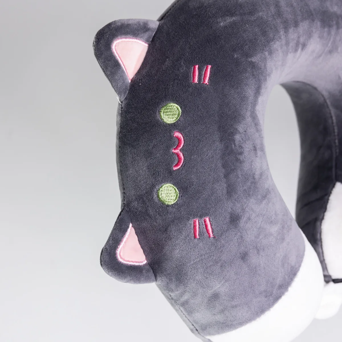 Подушка для шиї Kitty U-подібна Memory Foam 30х30х10 см Темно-сіра