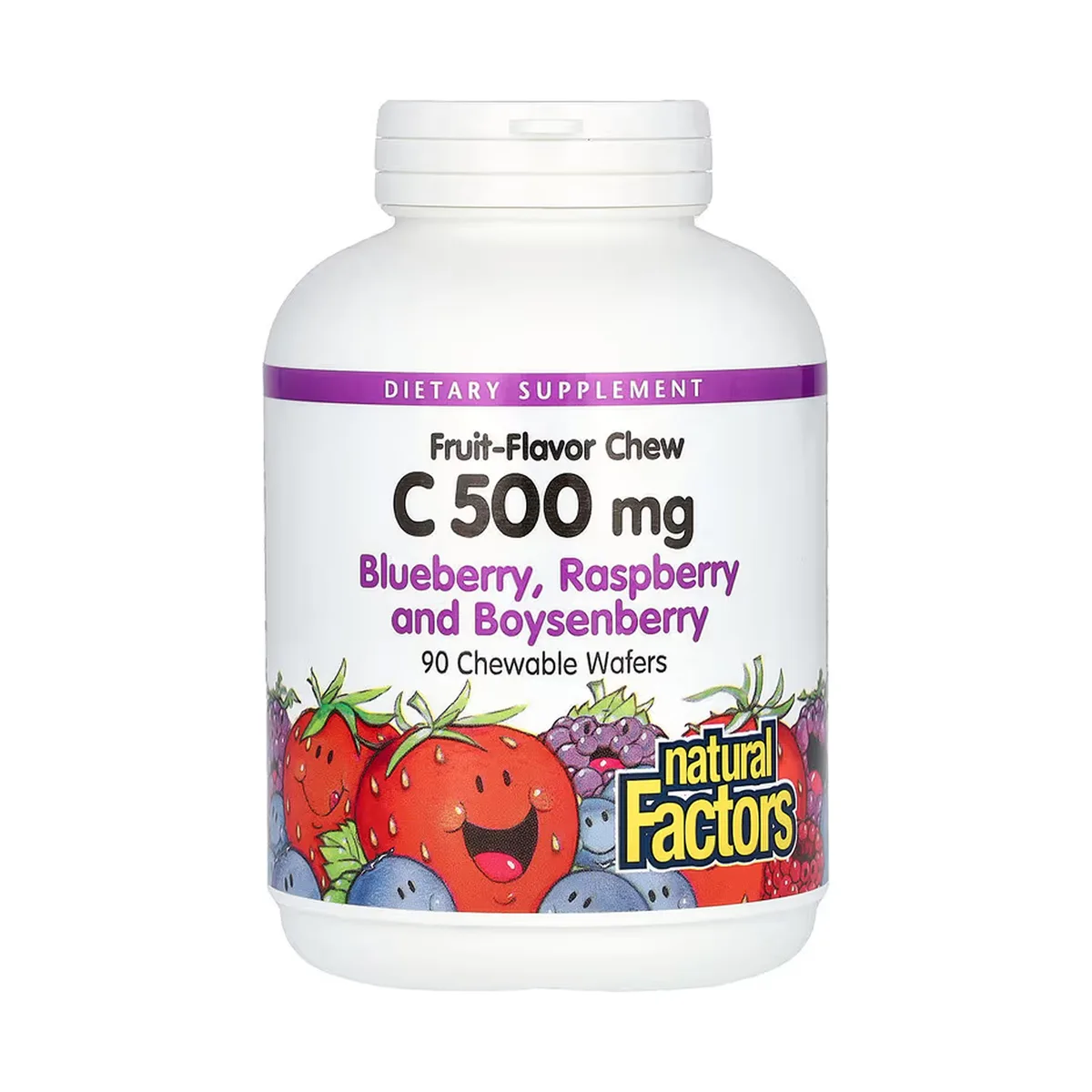 Вітамін С 500 мг жувальні вафлі Natural Factors 90 таб Mixed Berry
