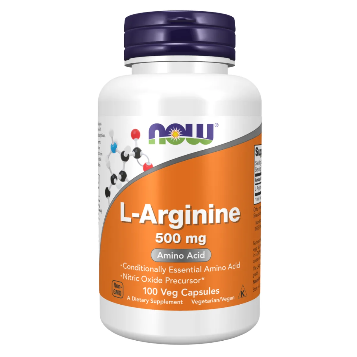 L-Arginine 500мг Now Foods 100 капсул для роста гормона и улучшения настроения