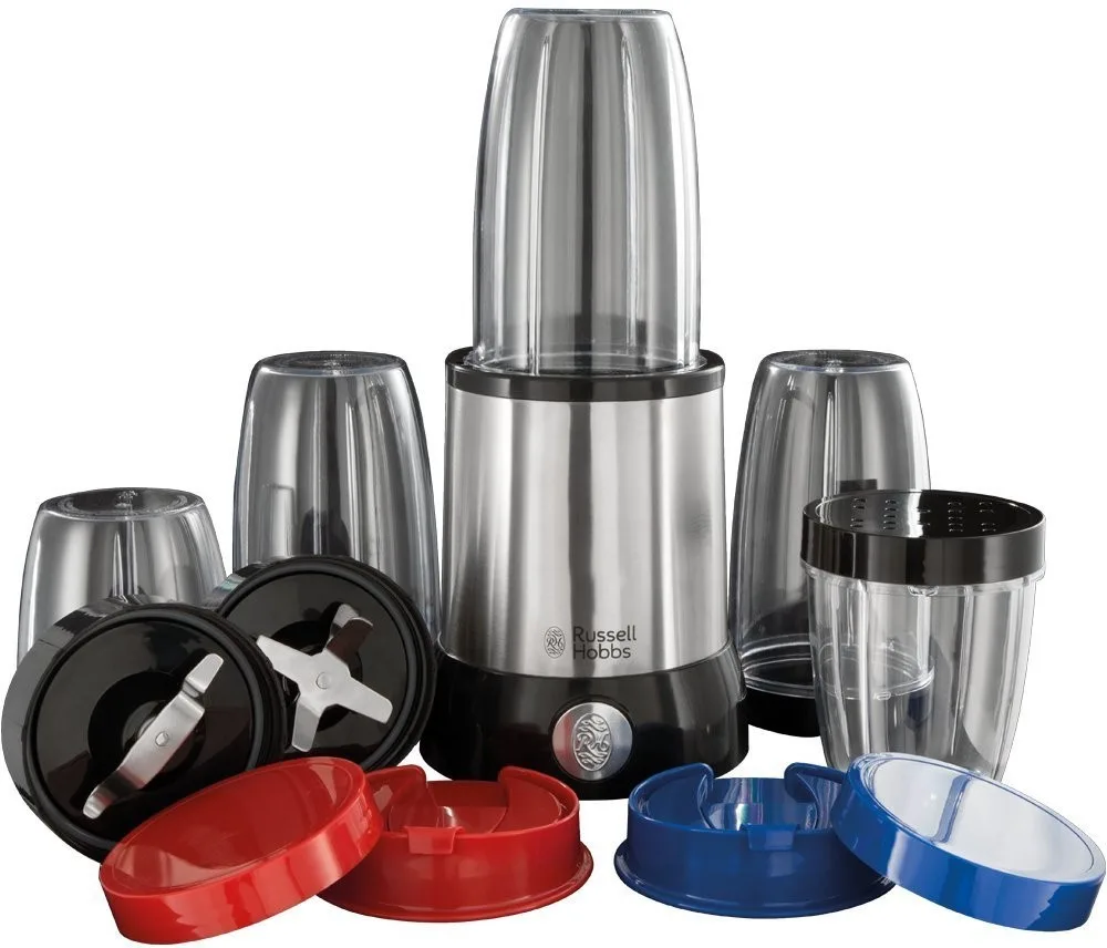 Блендер Russell Hobbs стаціонарний Nutri Boost 700Вт, ємність чаші 700мл, подрібнювач 300мл, кольорова гама: чорний з сріблом.