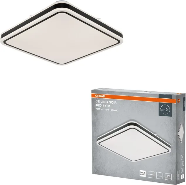 Світильник OSRAM стельовий LED 72 Вт 480х480 мм чорний