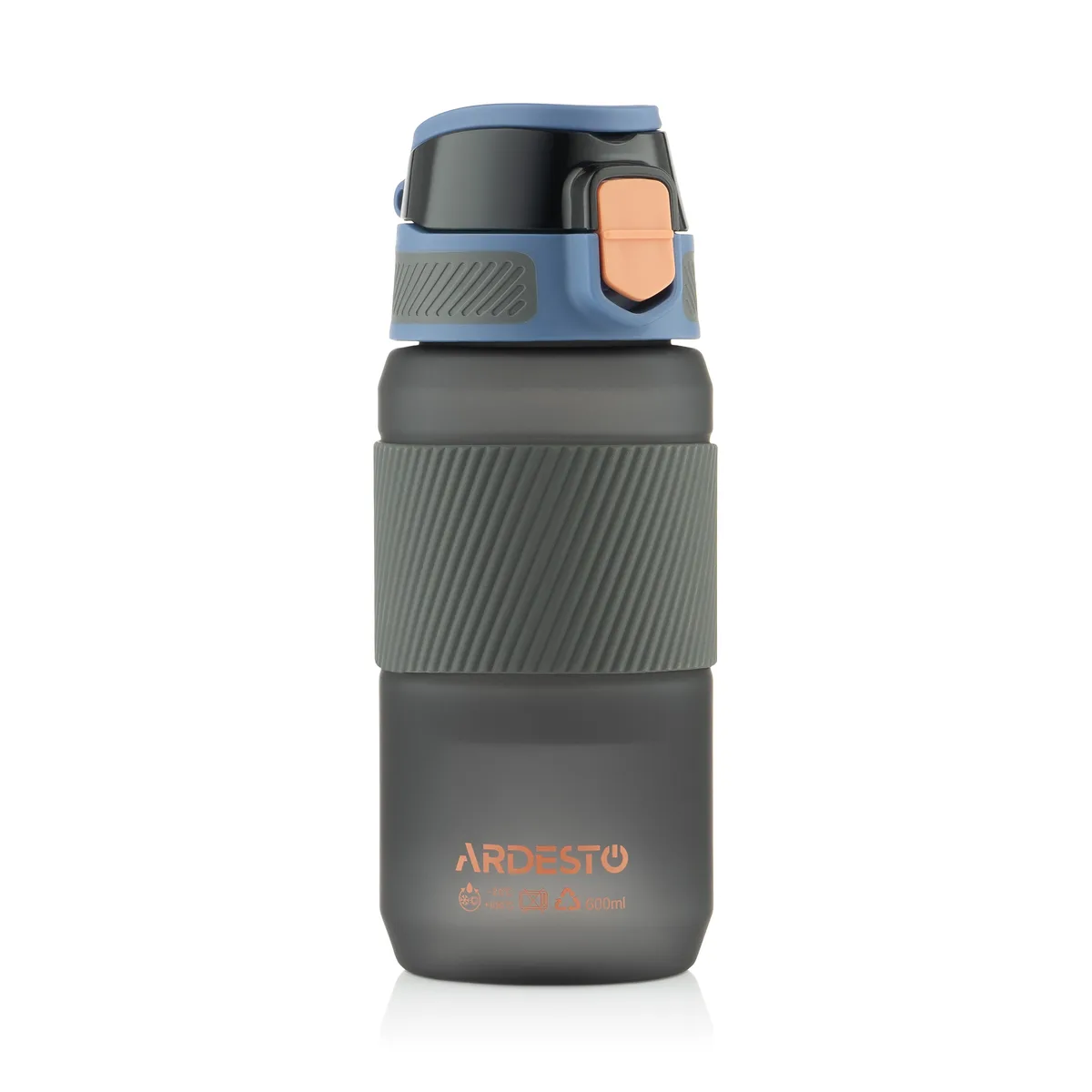 Пляшка для напоїв ARDESTO Spring 600 мл, пластиковий, чорного кольору.