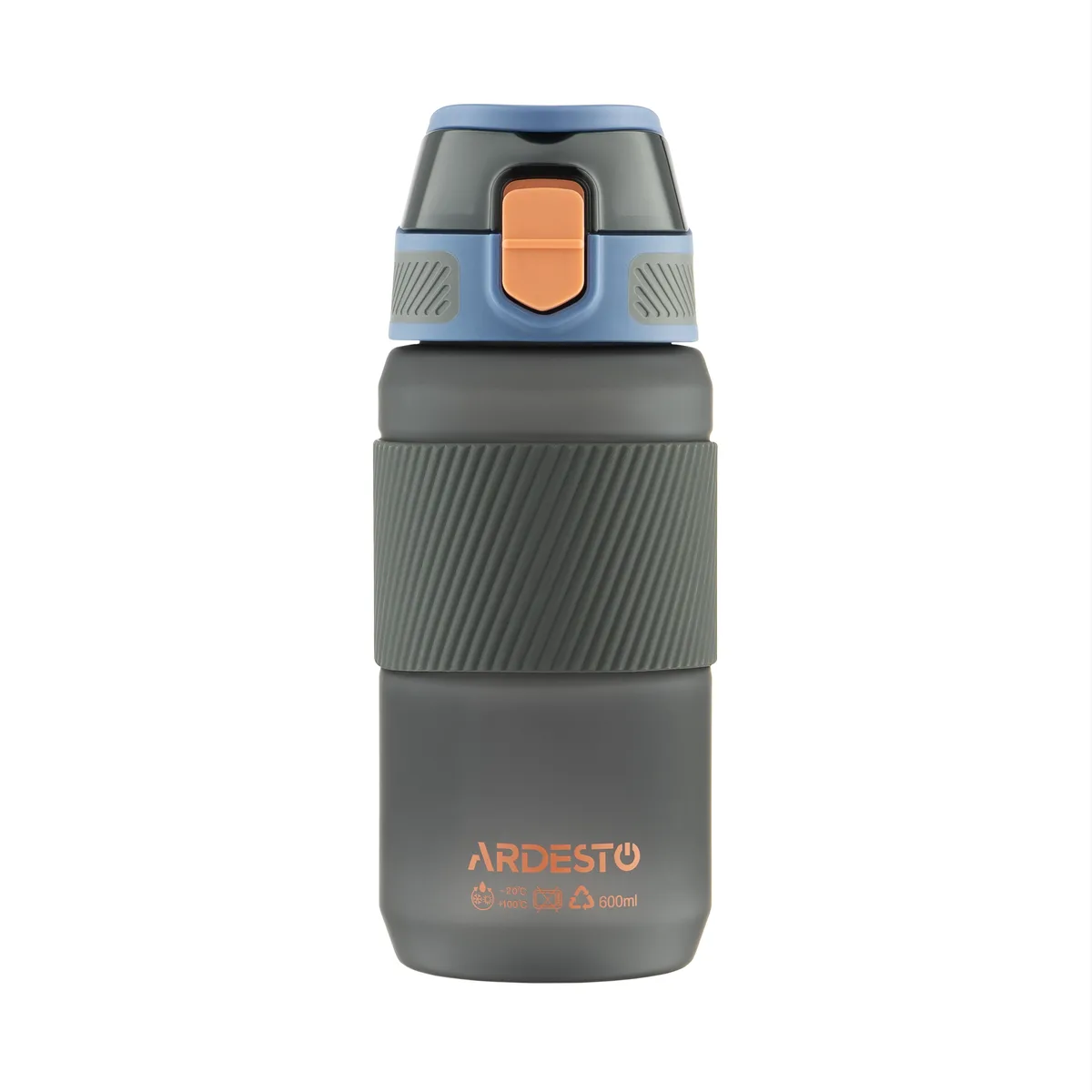 Пляшка для напоїв ARDESTO Spring 600 мл, пластиковий, чорного кольору.
