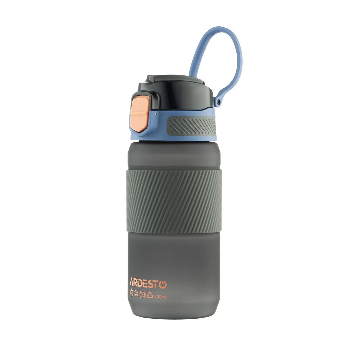 Пляшка для напоїв ARDESTO Spring 600 мл, пластиковий, чорного кольору.