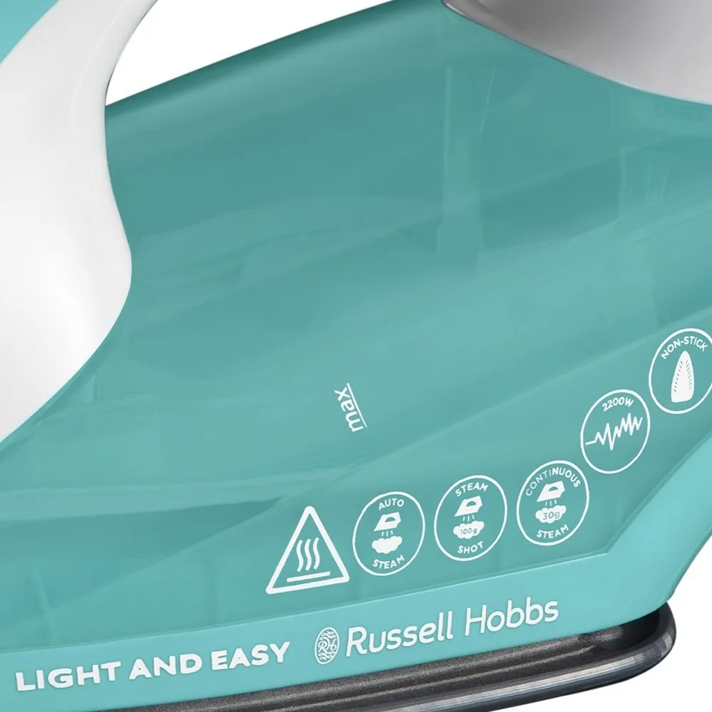 Утюг Russell Hobbs Light Easy, 2400Вт, 240мл, паровой удар -30°C, постоянная пара - 110г/мин, система против накипи, нержавеющая сталь