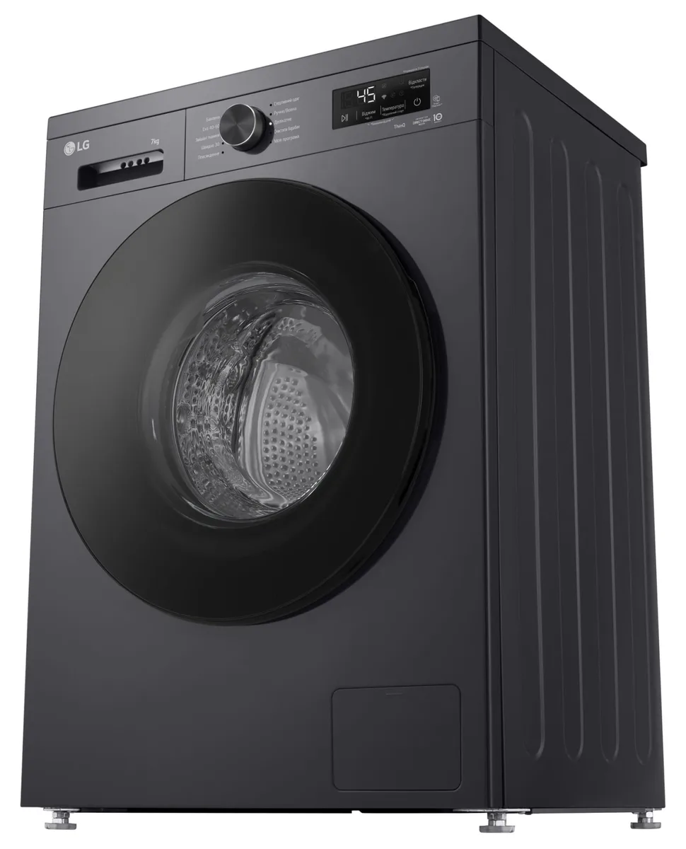 Пральна машина LG автоматична 7 кг 1200 об/хв 60х85х44 см Антрацит