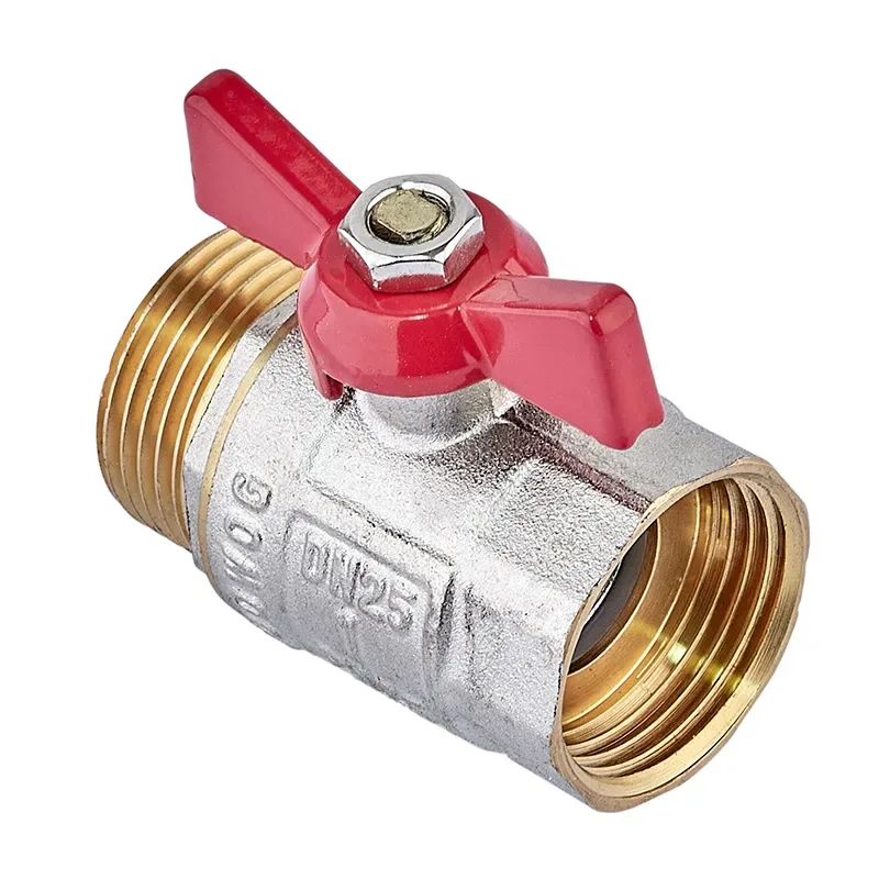 Кран шаровый WATERPRO латунь 1 дюйм стальной бабочка