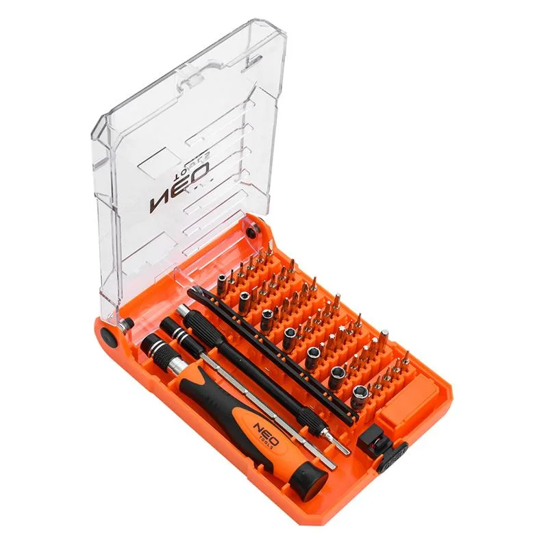 Біти Neo Tools CrV 1/4" набір 45 шт пластиковий кейс з магнітним тримачем