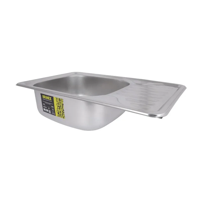 Кухонна мийка Brinex 6642 Прямокутна 690х440х520 мм Нержавіюча сталь Satin
