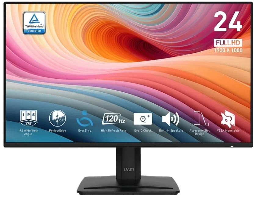 Монітор MSI 23.8" PRO MP242A-E2 D-Sub, HDMI, DP, MM, IPS, 120Hz, 1 ms, sRGB 115%, AdaptiveSync