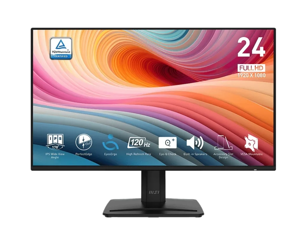 Монитор MSI 23.8" PRO MP242A-E2 D-Sub, HDMI, DP, MM, IPS, 120Гц, 1 мс, sRGB 115%, AdaptiveSync
