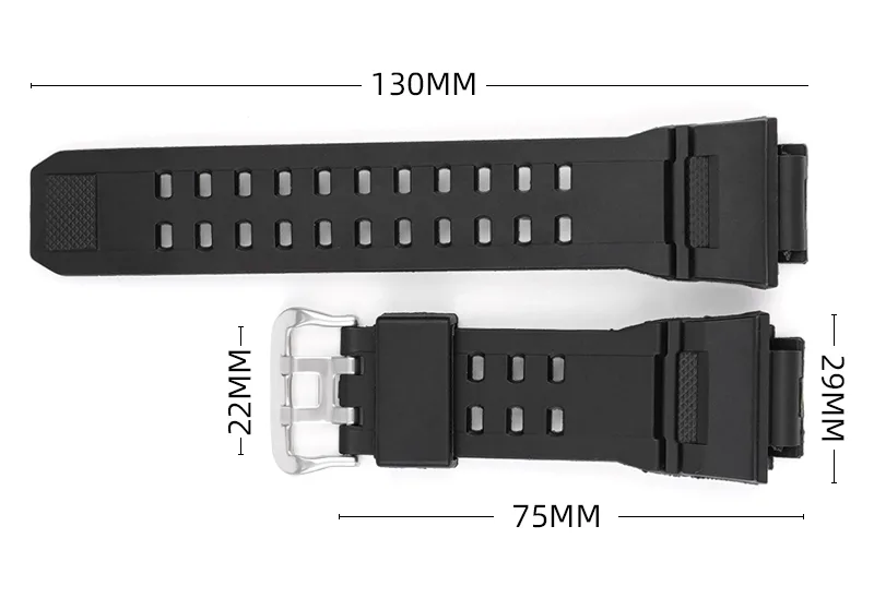 Ремінець Casio полімерний 21,5 см 16 мм чорний