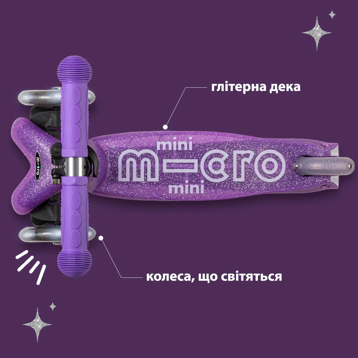 Самокат Micro поліуретан 2-5 років пурпурний