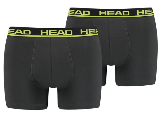 Труси-боксери Head бавовна XL графітовий жовтий 2 шт