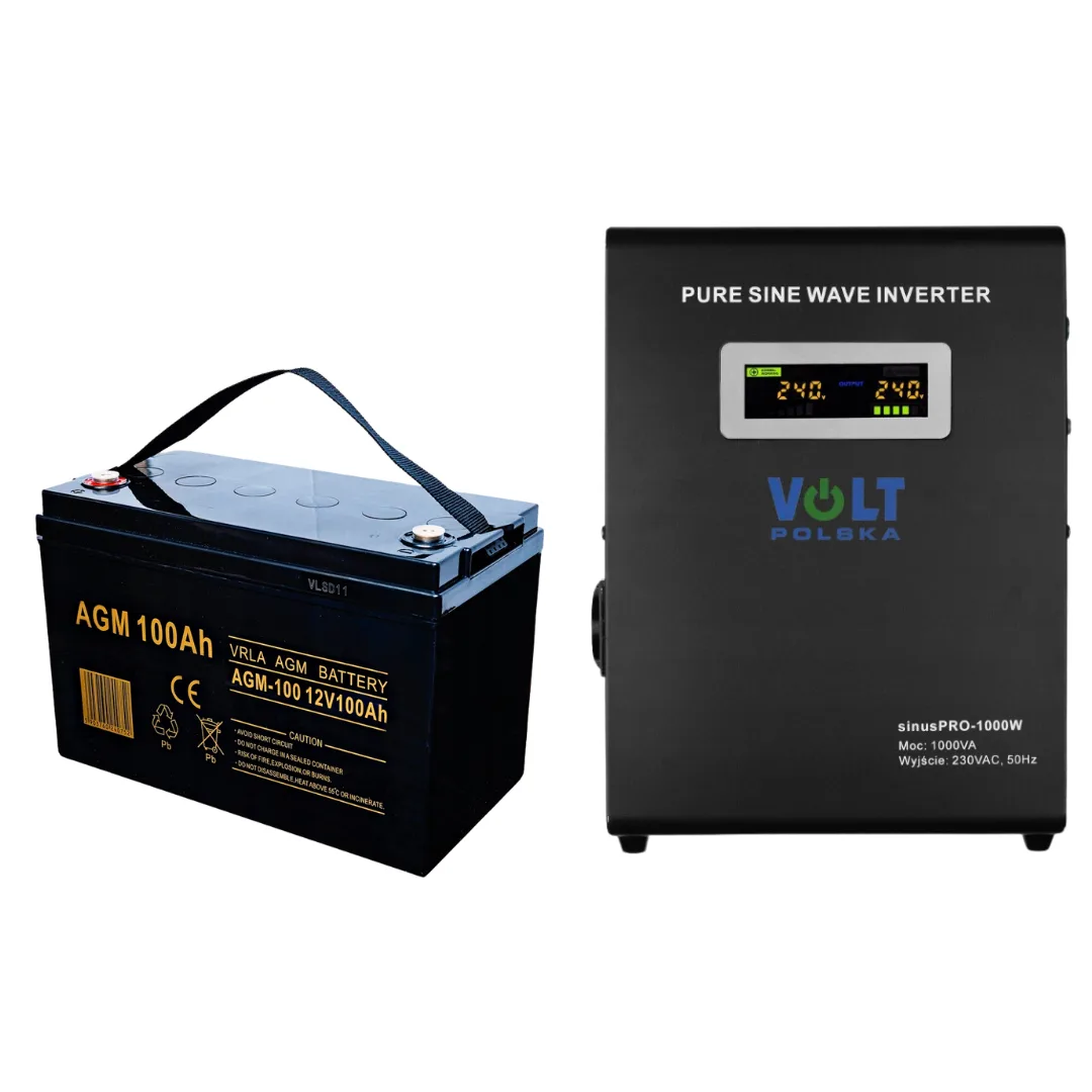 Гібридний ІБП Volt Polska 800W 12V 230V з акумулятором AGM VRLA 100Ah