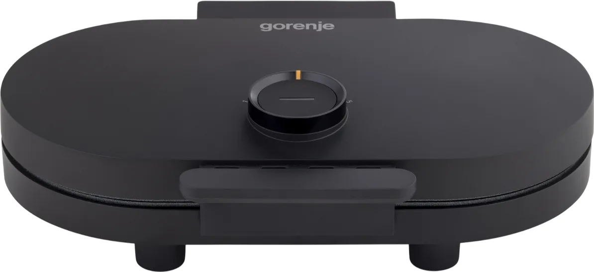 Мини-гриль Gorenje 1200Вт, алюминиевая вафельная пластина, металлический корпус, черный цвет