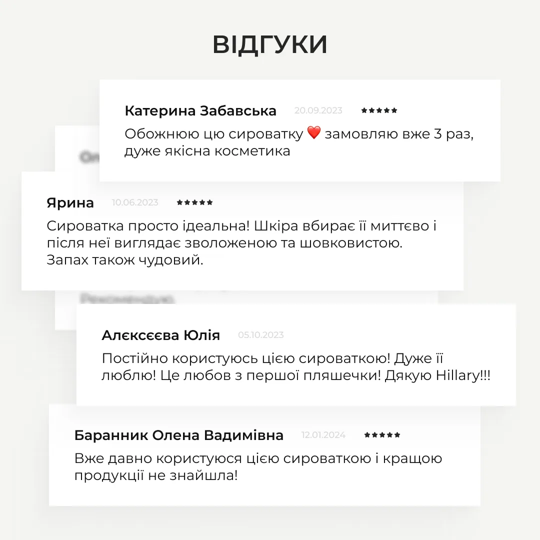 Гиалуроновая сыворотка Hillary 30 мл увлажняющая для лица антивозрастная сыворотка для кожи.
