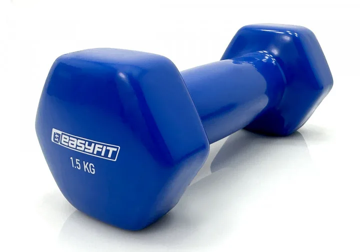 Гантель EasyFit вінілова 1,5 кг синя