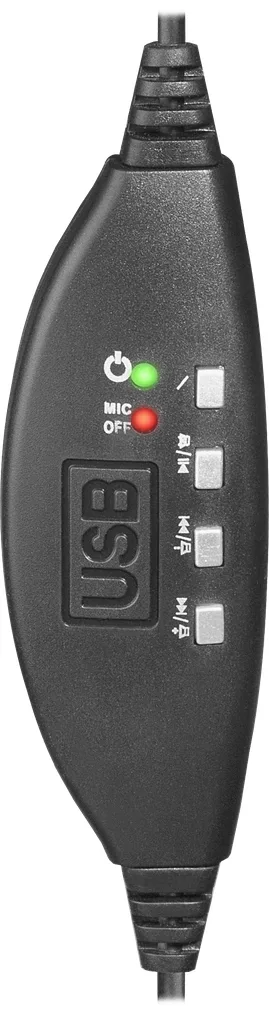Гарнитура Defender USB полноразмерная искусственная кожа черная 1,8 м
