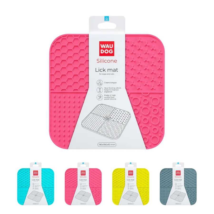 Коврик для слизывания WAUDOG Silicone 19х19 см силиконовый розовый