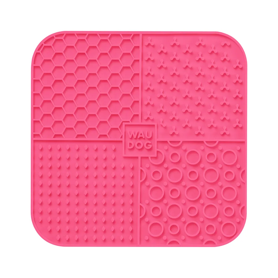 Килимок для злизування WAUDOG Silicone 19х19 см силіконовий рожевий