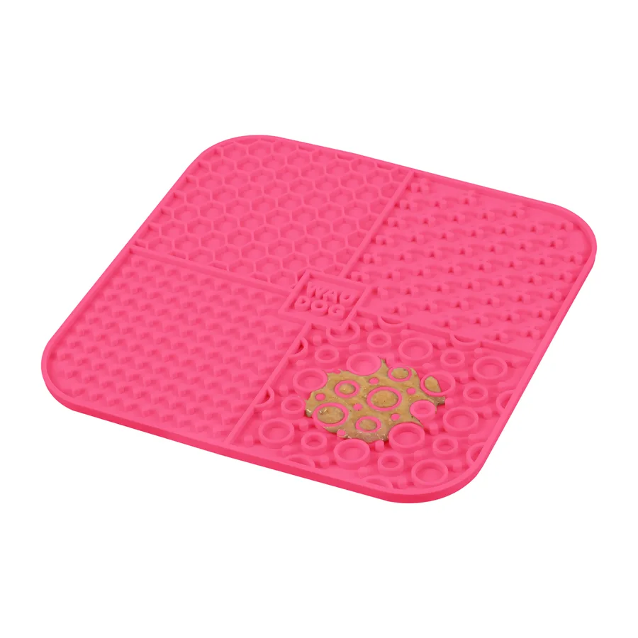 Килимок для злизування WAUDOG Silicone 19х19 см силіконовий рожевий
