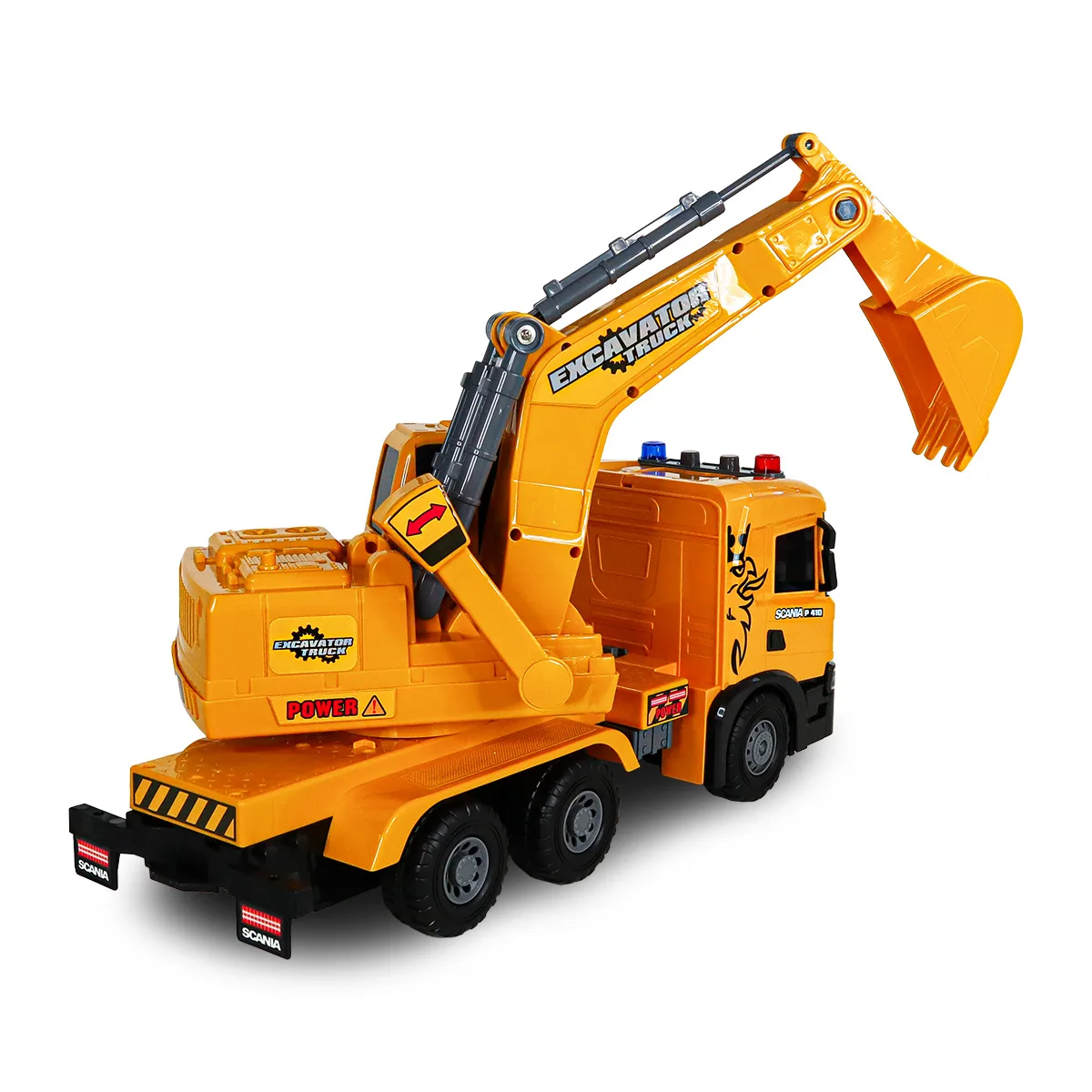 Екскаватор TechnoDrive АБС 55,6 см жовтий зі світлом і звуком