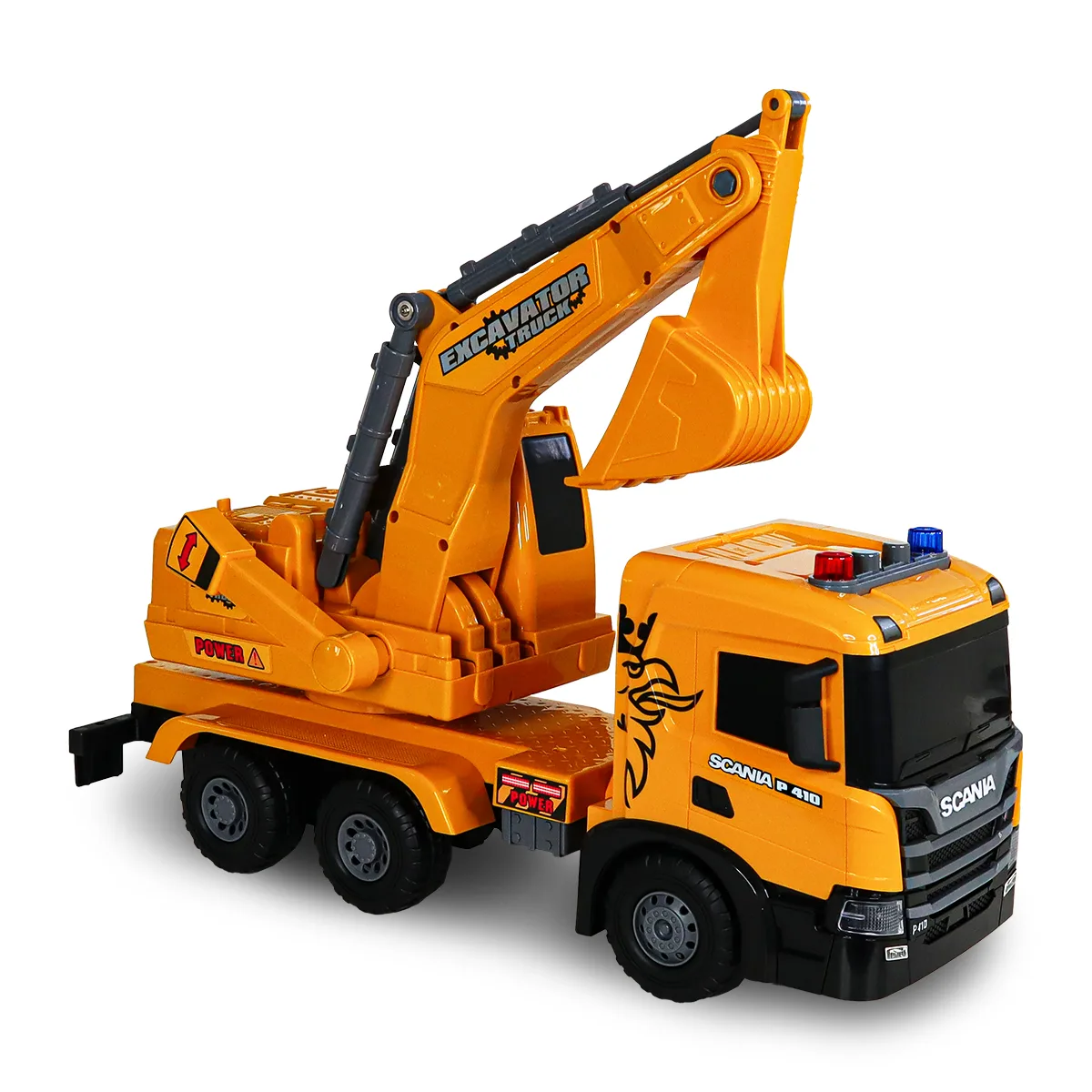 Екскаватор TechnoDrive АБС 55,6 см жовтий зі світлом і звуком