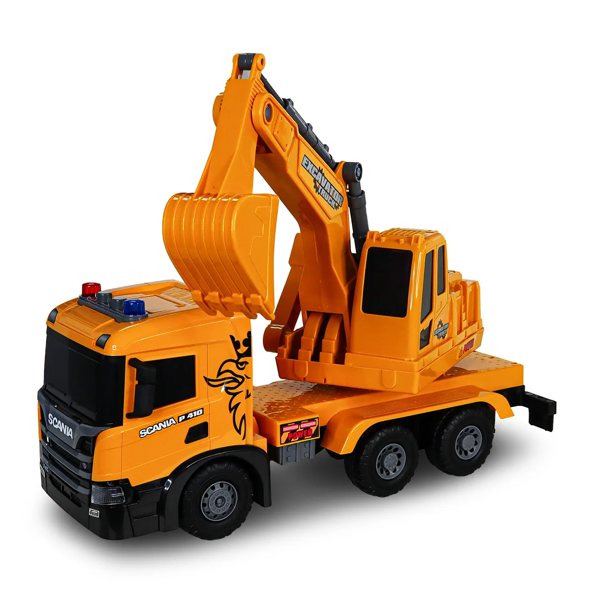 Екскаватор TechnoDrive АБС 55,6 см жовтий зі світлом і звуком
