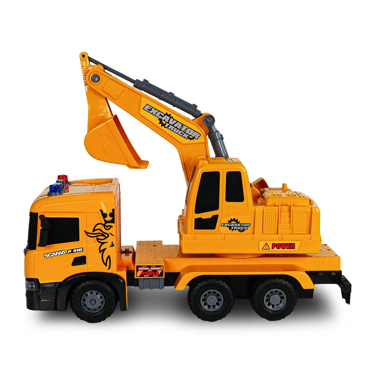 Екскаватор TechnoDrive АБС 55,6 см жовтий зі світлом і звуком