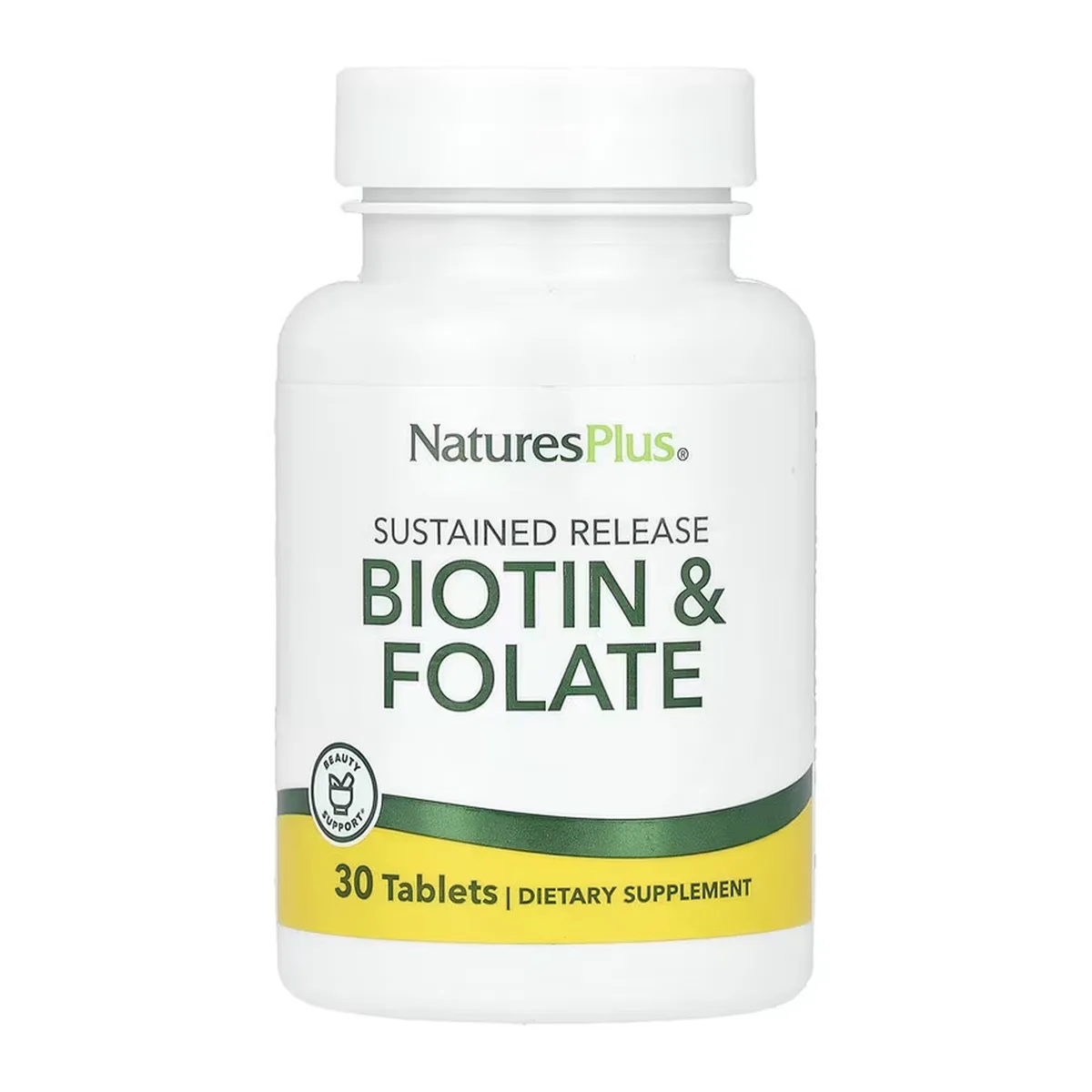Біотин і фолат Nature's Plus вегетаріанські таблетки 30 шт без глютену